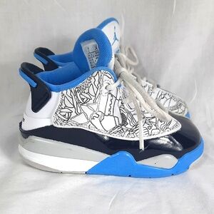 Nike Air Jordan Dub Zero Toddler 7C White Black University Blue TD DV1358-114